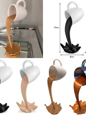 Floating Spilling Coffee Cup Sculpture Kitchen Decoration Sp