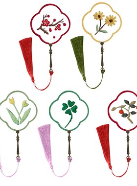 DIY Chinese Style Embroidery Bookmarks Rectangle Embroidery