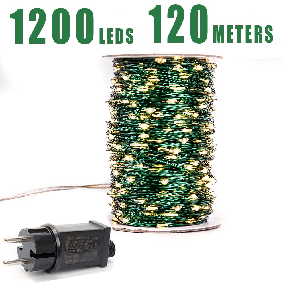 Green Cable 1000 LED String Lights 100m Christmas Fairy Ligh