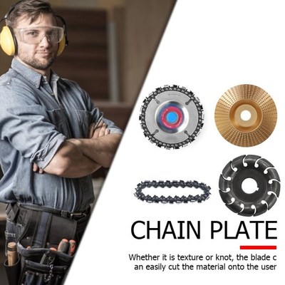 4pcs Grinder Chain Disc Set Wood Angle Shaping Grinding Whee