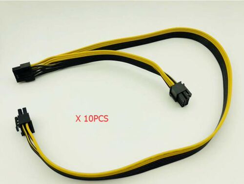 10PCS 8Pin to 8Pin(6+2) Video Card Power Supply Cable Dual P