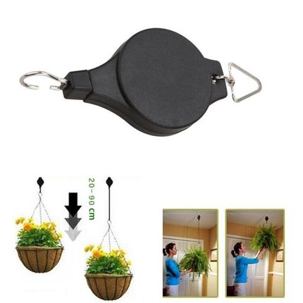 Retractable Pulley Hanging Basket Pull Down Hanger Flower Pl