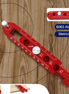 Metric/inch Woodworking scribing Center Finder ruler scribin