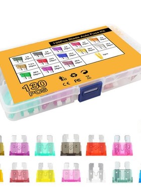 130Pcs Blade Universal Electronic Fuse For Car Standard,1A 2