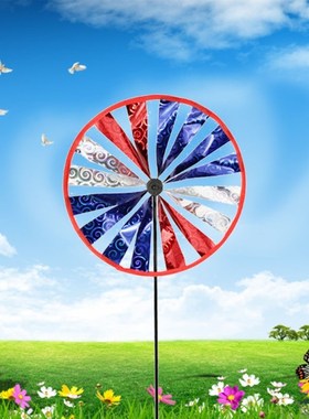 American Flag Windmill Colorful Wind Spinner Pinwheels Garde
