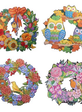 DIY Diamond Painting Wreath Kit for Door Home Wall Decoratio
