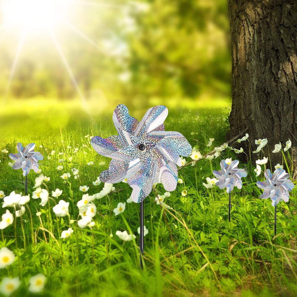 Durable 7 Leaves Bird Repeller Windmill Spinner Practical Mu