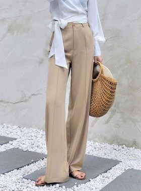 170-175cm Autumn Wide Leg Pants Women Elastic Waist Pants El
