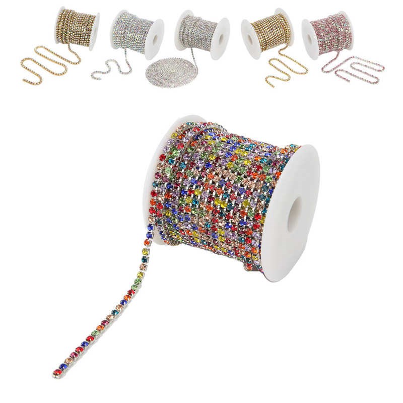 Rhinestone Trim Rhinestone Strips Colorful Glittering for Gi