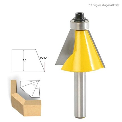 1PC 8MM Shank 22.5 Degree Chamfer & Bevel Edging Router Bit