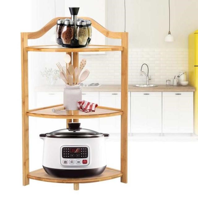 Corner Storage Rack Spice Organizer Condiment Seasoning Shel