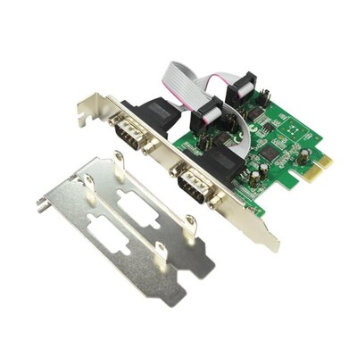 PCI-E to 2 Port RS232 Serial Card 1pin or 9pin Power Supply