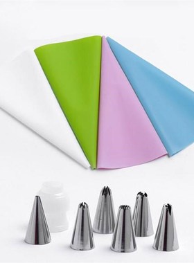 8pcs/set Silicone Pastry Bag Tips Icing Piping Nozzle Cream
