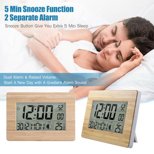 Clock LCD Digital Calendar Alarm Clock Dual Alarm Color with