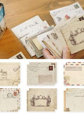 12Pcs Kraft Letter Stationary Retro Mini Envelope Postcard S