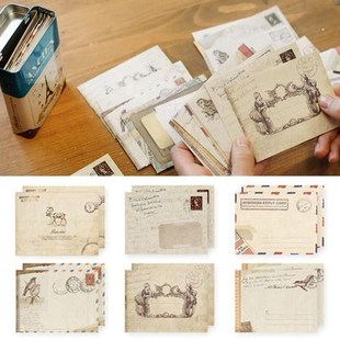 12Pcs Kraft Letter Stationary Retro Mini Envelope Postcard S