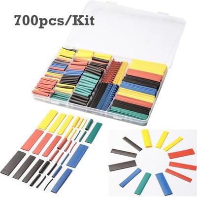 New 700Pcs 8Sizes Shrinkable Tubes Set Assortment Heat Shrin