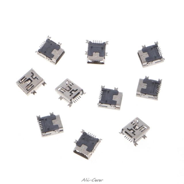 10 Pcs MINI USB Type B 5 Pin Female Socket Connector 适用于