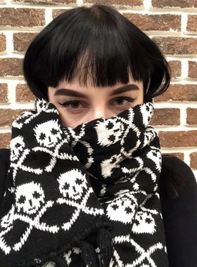 Dragon Skull Scarf Unisex Women Man Winter Knitted Pashmina