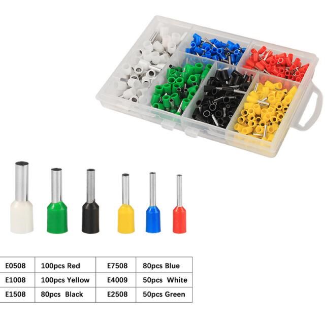 460Pcs Crimp Terminal Tube Pre Insulating Terminal Ferrules