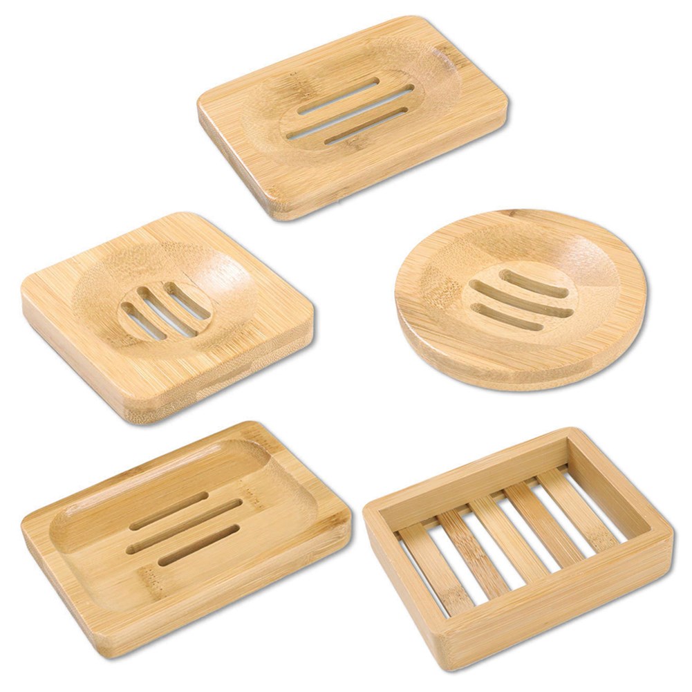 Wooden Natural Bamboo Soap Dishes Tray Holder Storage Soap R_虎窝淘