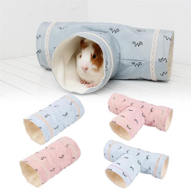 2 Color Tunnels Comfortable Soft Chinchilla Hamster Tunnel W
