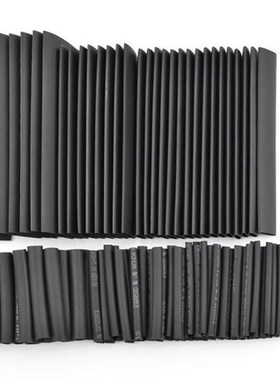 127PCS Black Assorted Heat Shrink Tubing Sleeving 21 Insula