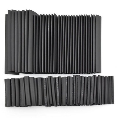 127PCS Black Assorted Heat Shrink Tubing Sleeving 21 Insula