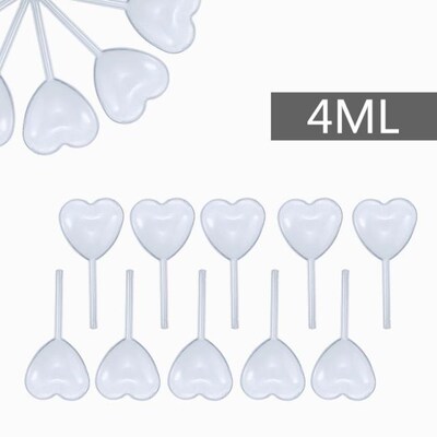 50pcs/Set 4ML Plastic Pipettes Heart Shaped Squeeze Transfer
