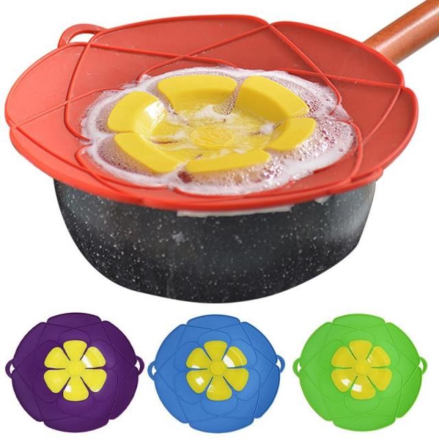 Silicone Lid Spill Stopper Flower Shape Anti Overflow Cover