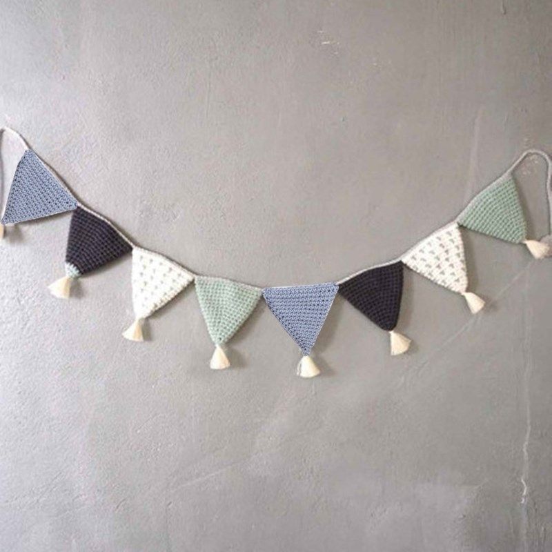 nordic hand-woven party banner tent bed mat baby shower bunt