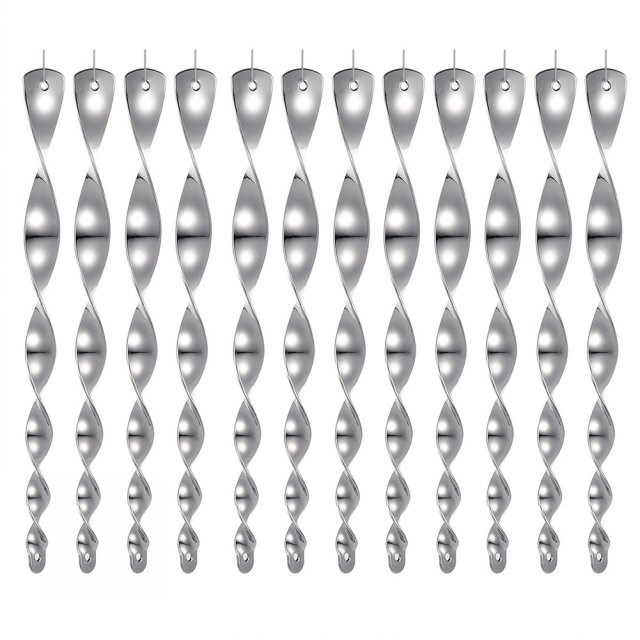 12pcs Outdoor Bird Repellent Rotating Rod Reflective Insect