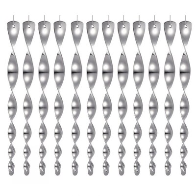 12pcs Outdoor Bird Repellent Rotating Rod Reflective Insect