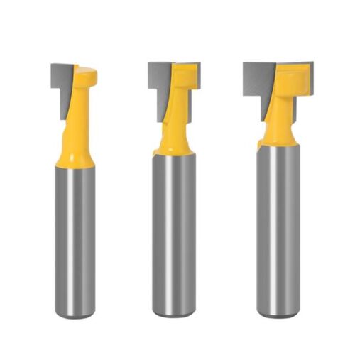 3pcs 8mm Shank T-Slot Cutter Router Bit Set Hex Bolt Key Hol