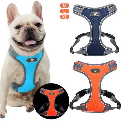 Dog Harness Breathable Reflective Dog Lead Leashes Nylon Mes