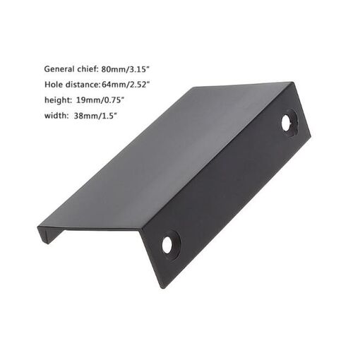 Black Hidden Cabinet Handles Zinc Alloy Kitchen Cupboard Pul