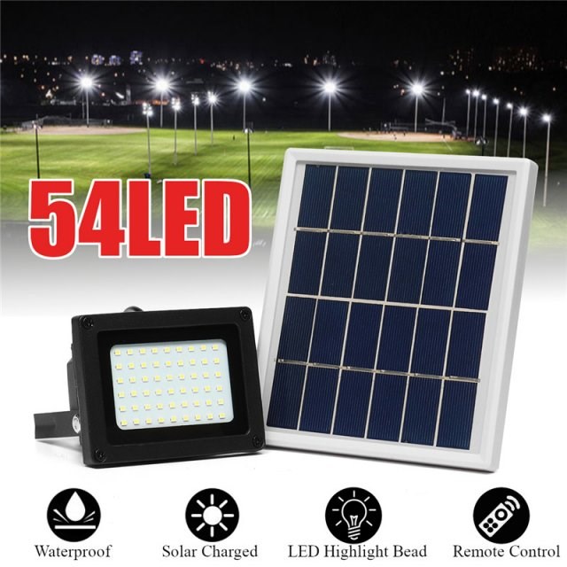 Solar Flood Lights 54 LED 400 Lumens 3W Solar Panel Outdoor