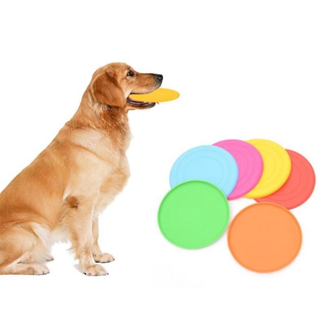 1pcs Funny Silicone Flying Saucer Dog  Toy Dog Game Flyin