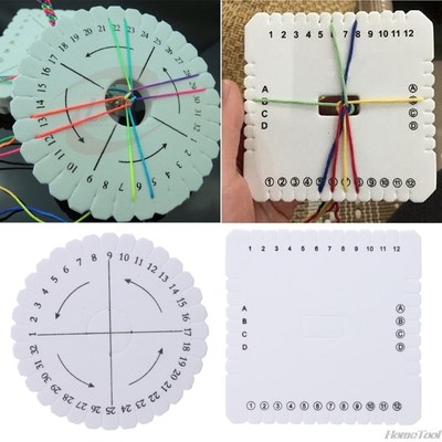 2Pcs Round Square Kumihimo Beading Cord Disc/Disk Braiding