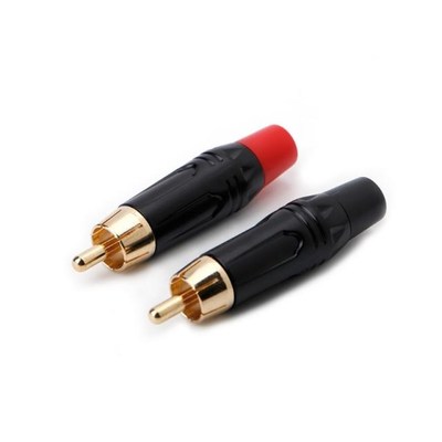1 Pair 5.5mm RCA Male Connector Gold Plating Audio Adapter S