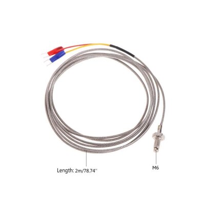 2M J Type M6 Screw Probe Thermocouple Temperature Sensor wit