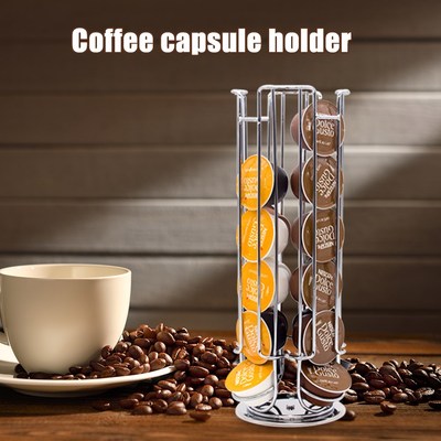 24pcs Coffee Pods Holder Iron Chrome Plating Stand Capsule R