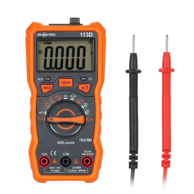 RM113D NCV Digital Multimeter 6000 Counts Auto Ranging AC Vo