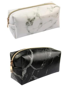 Large Capacity Pencil Case Marble Makeup Storage Bag Pen Cas