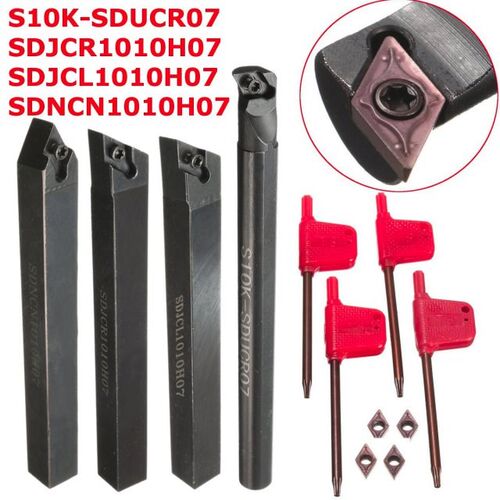 4Pcs 10mm Lathe Turning Tool Holder Boring Bar DCMT 4Pcs Car