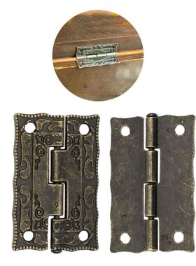 10Pc 36x23mm Antique Bronze Hinge Wooden Furniture Jewelry B