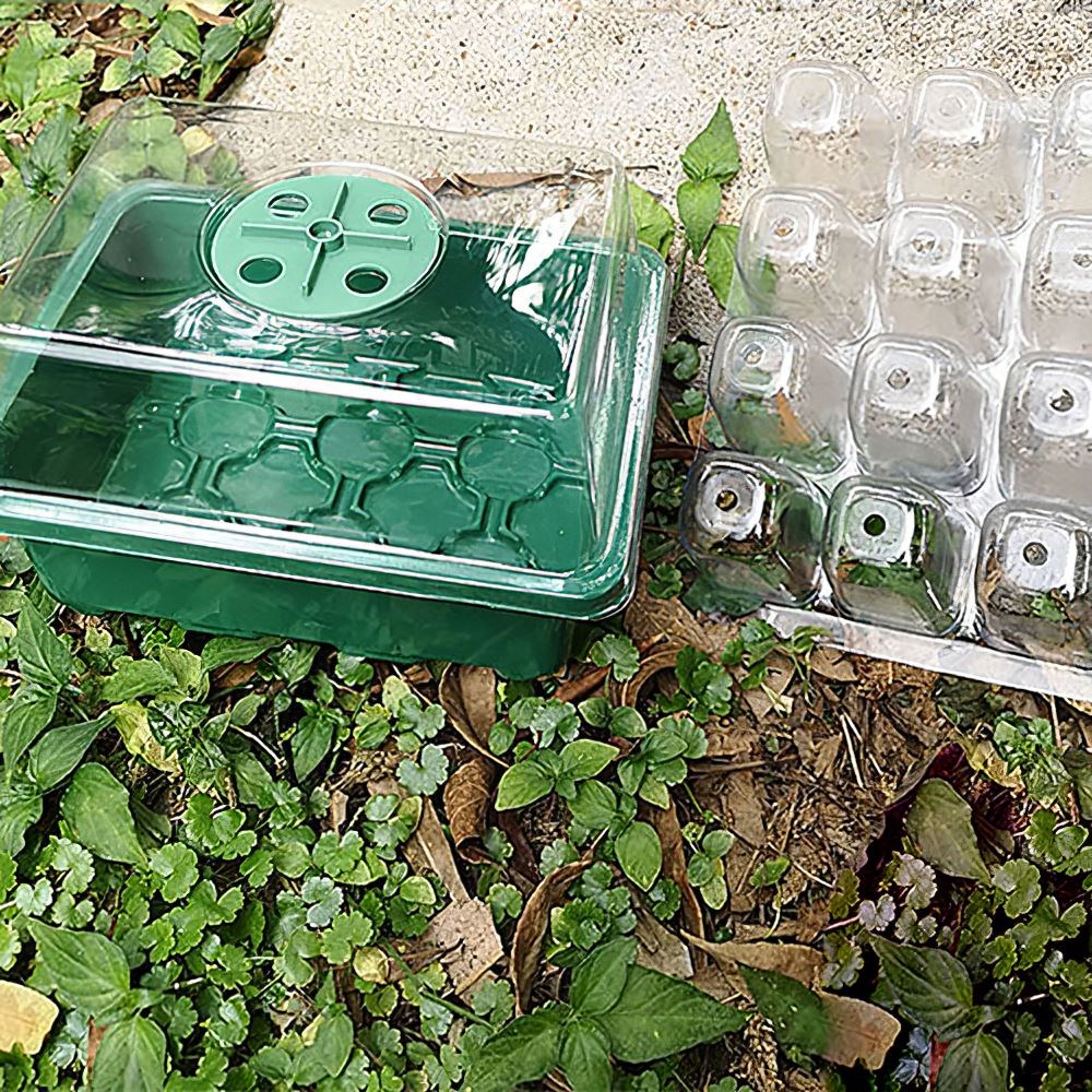 10pcs 12-holes Seedling Box  Adjustable Breathable Cover Qua