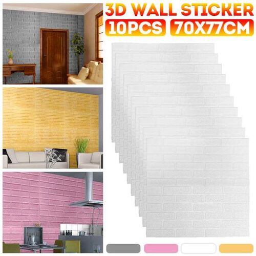 10pcs 3D Wall Sticker Imitate Brick Bedroom Decoration Water