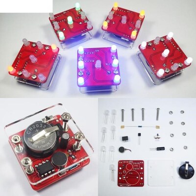 DIY Swing Shaking LED Dice Kit With Small Vibration Motor Di