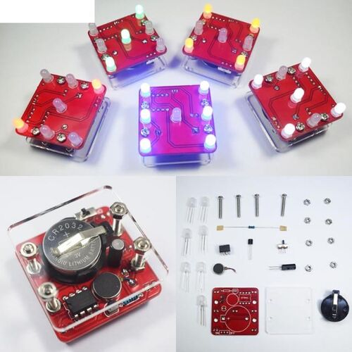 DIY Swing Shaking LED Dice Kit With Small Vibration Motor Di